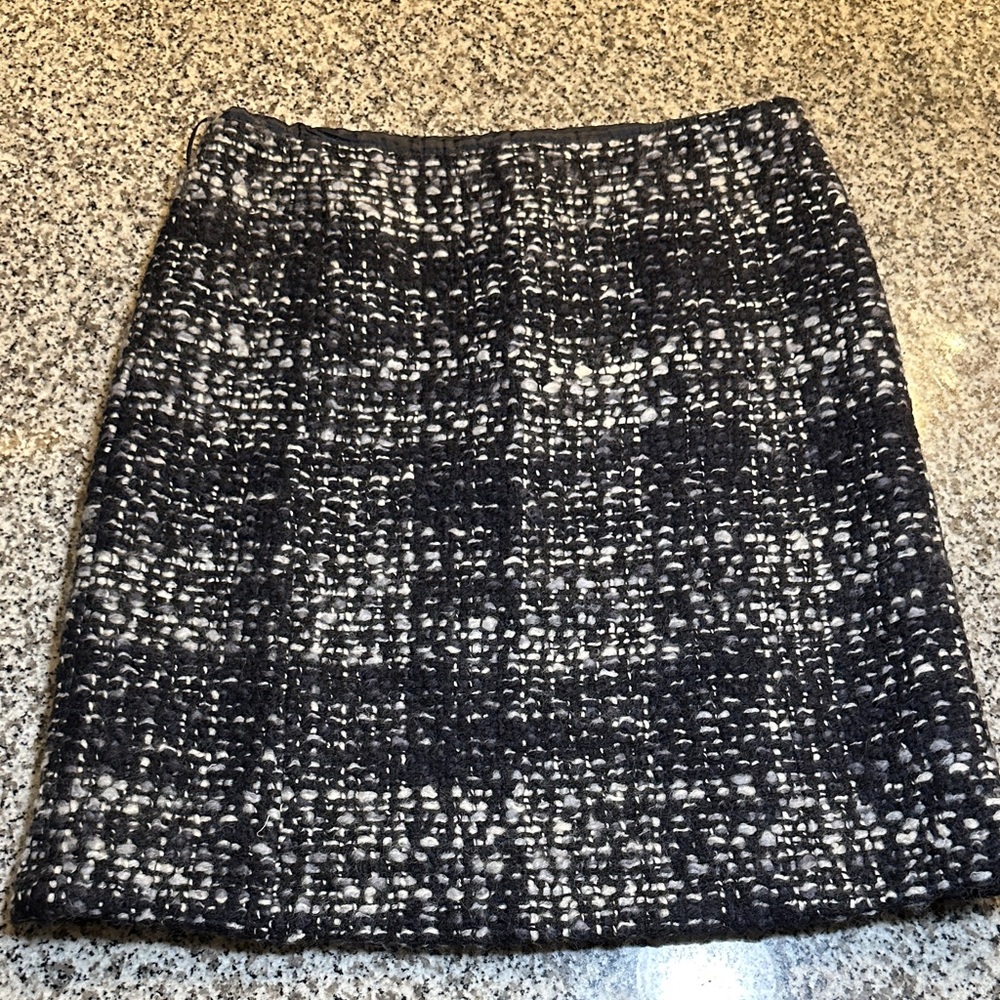 MaxMara Black and White Textured Mini Skirt